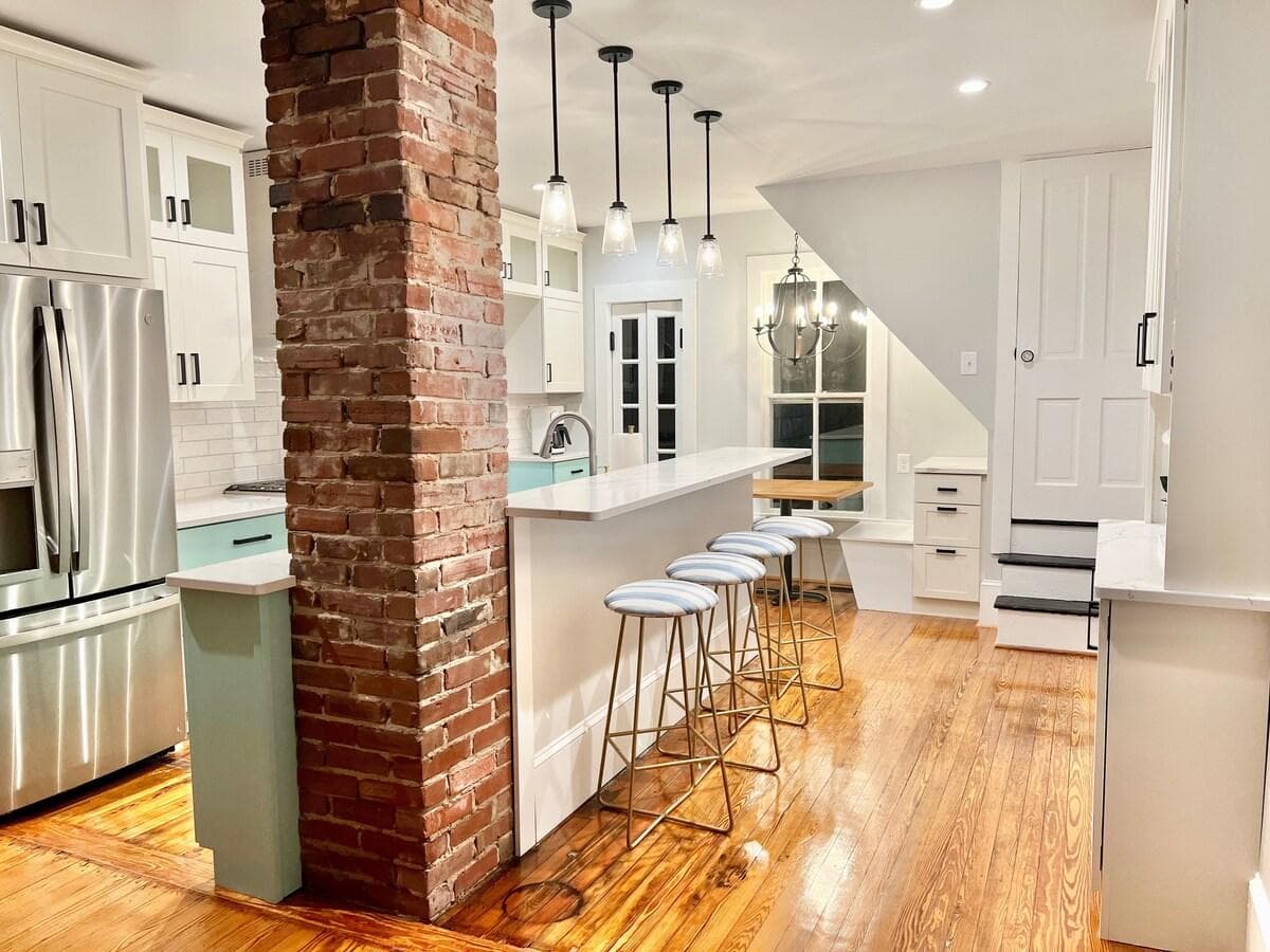 The kitchen has been newly remodeled and can seat 20.